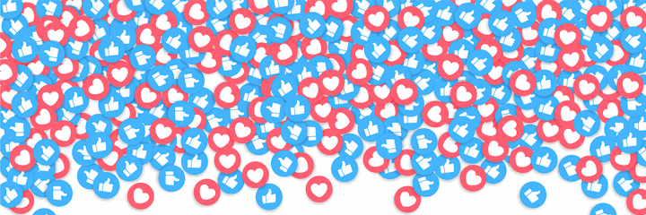 Botões "curti" e "amei" - Escola nas redes sociais